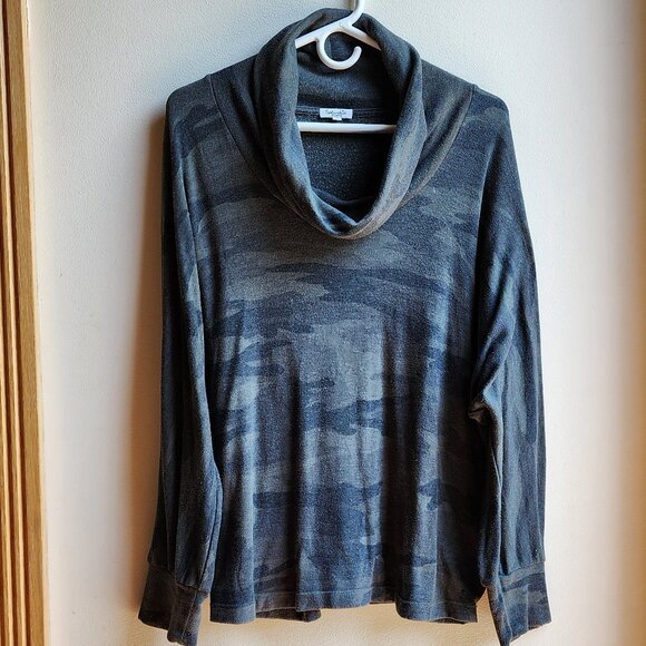 Splendid Green/Gray Camo Cowl Neck Jersey Size XL - Picture 6 of 16